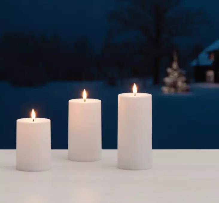 LED-lyssats för utomhusbruk med 3D-flamma - Ljusstakar - 6410416374307 - 1