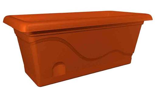 Självvattnande balkonglåda 80 cm terrakotta - Krukor, vaser, korgar - 8595096903097 - 1