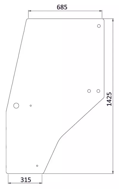 Dörrglas, Vänster (Case IH 144950A1) - Hytt och kaross - 8716106314867 - 1