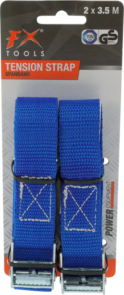 Lastnagelband med snabbspänne 3,5 m blå 2 st - Spännband - 8721037311007 - 1