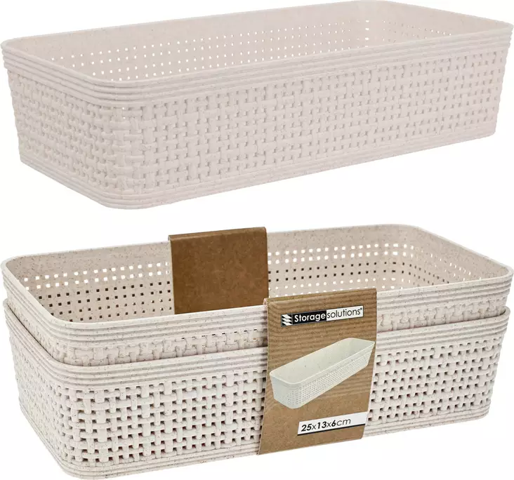 Förvaringskorg Beige 25x14x6 cm - Lådor och korgar - 8721037325257 - 1