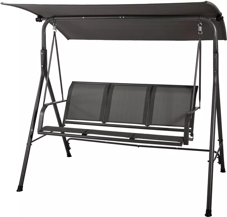 Trädgårdssoffa med tak mörkgrå - Trädgårdsmöbler - 8721037786157 - 1