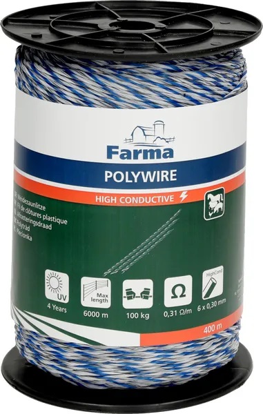 Aitalanka Farma HighCond 2 mm 400 m - Stängselband och -trådar - 8719607146487 - 1