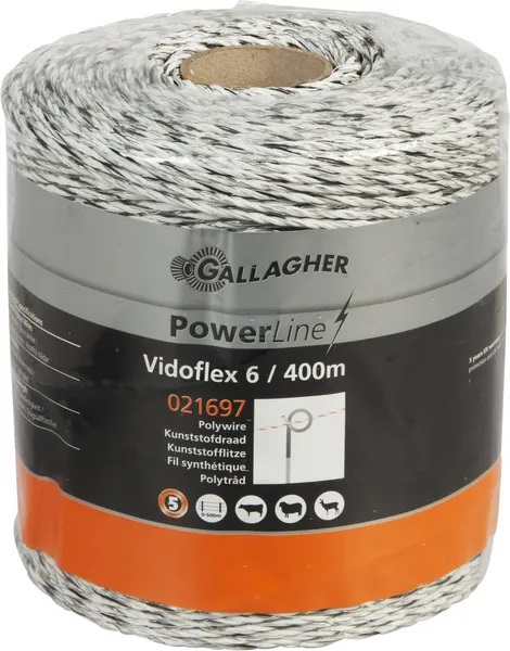 Stängseltråd Gallagher Vidoflex 6 400 m vit - Stängselband och -trådar - 8713235021697 - 1