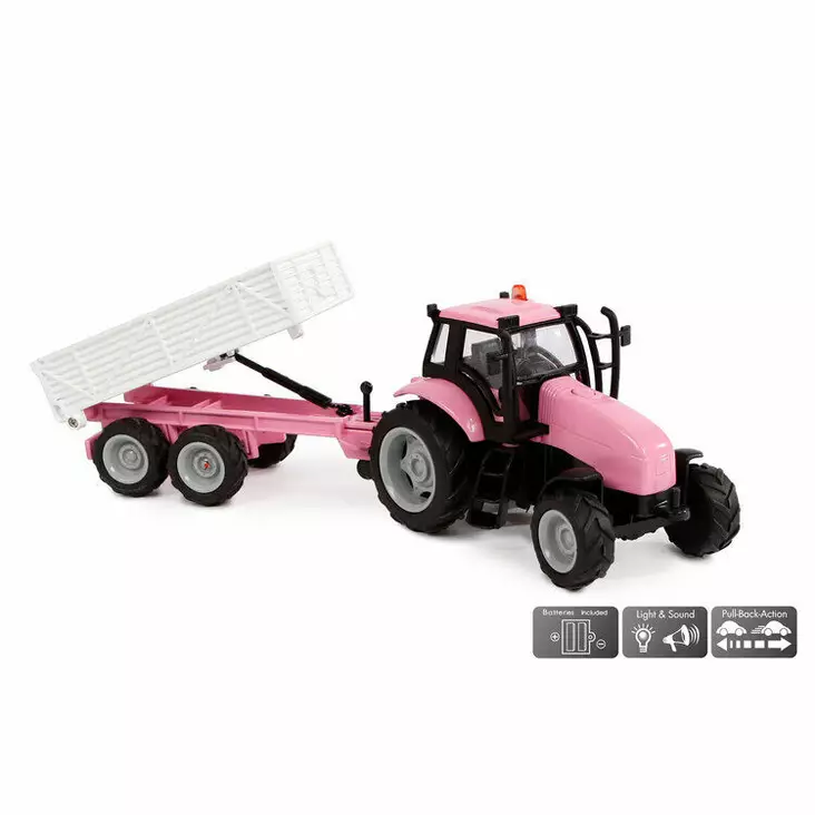 Kids Globe traktor 1:32 rosa - Andra lantbruks- och arbetsmaskinsleksaker - 8713219379417 - 1