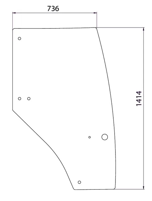Glas, höger (Case IH 192004A6) - Hytt och kaross - 8716106798797 - 1
