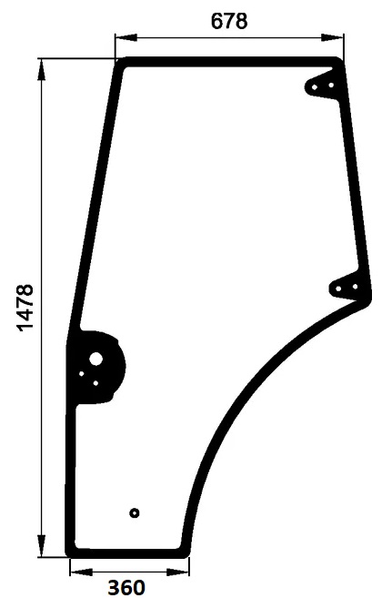 Vänster dörrglas (CNH 87620234) - Hytt och kaross - 8716106780297 - 1