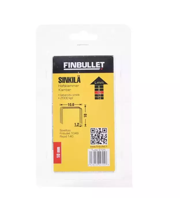 Häftklammer 140/10mm 2000 st bredd 10,6 mm - Häftapparater och klammer - 6438152027257 - 1