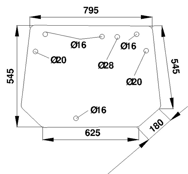 Bakruta, övre (Fendt 205812051010) - Styrhytt och kaross - 3660980020947 - 1