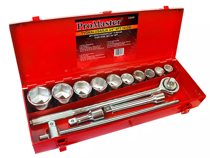 Verktygssats 3/4" 6PT 14-delar - Hylsor och satsar - 6420286824307 - 1