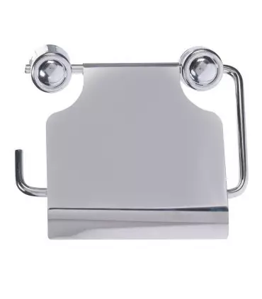 Toalettrullhållare i krom med lock - Badrumstillbehör - 8719987414787 - 1