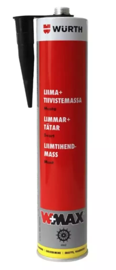 Wurth WMAX svart 310 ml lim- och tätningsmassa - Silikoner, monteringslim - 4053479588827 - 1