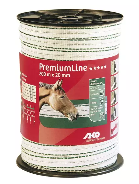 Stängselband 20 mm/200 m vit/grön - Stängselband och -trådar - 5700033243768 - 1