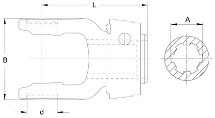 Gaffel ASGE, 1 3/8"-6, W2400/P400 - Gafflar - 8435194017848 - 2