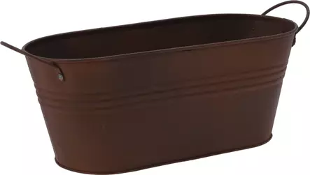 Oval metallskål i rostbrun - Krukor, vaser, korgar - 8720573488938 - 1