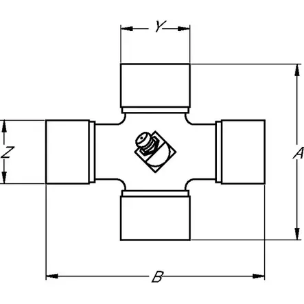 Kors, 32/36x89/106 mm, C-tätning, 2 nipplar, W2580 - Korsord - 8435194016698 - 2
