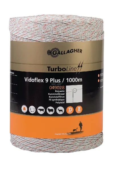 Stängseltråd Gallagher Vidoflex 9 1000 m vit - Stängselband och -trådar - 8713235049028 - 1
