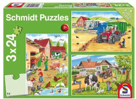 Pussel Gård 3 x 24 bitar - Spel - 4001504562168 - 1