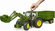 Bruder John Deere 7R 350 med frontlastare och släpvagn - Bruder arbetsmaskinsleksaker - 4001702031558 - 2