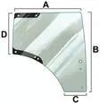 Dörrglas, höger (JD L212968) - Hytt och karosseri - 5035776634918 - 1