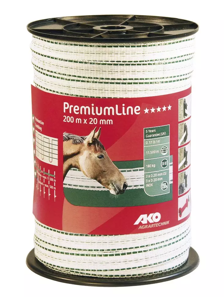 Stängselband 20 mm/200 m vit/grön - Stängselband och -trådar - 5700033243768 - 1