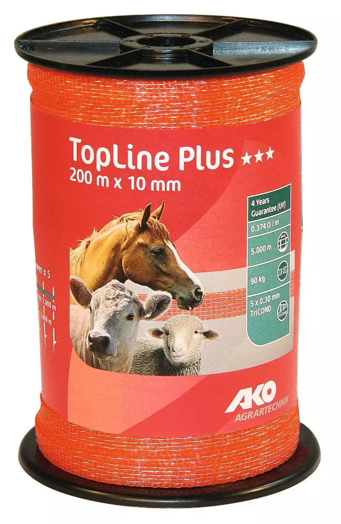 Stängselband Top Line Plus 10 mm/200 m orange - Stängselband och -trådar - 4018653013298 - 1