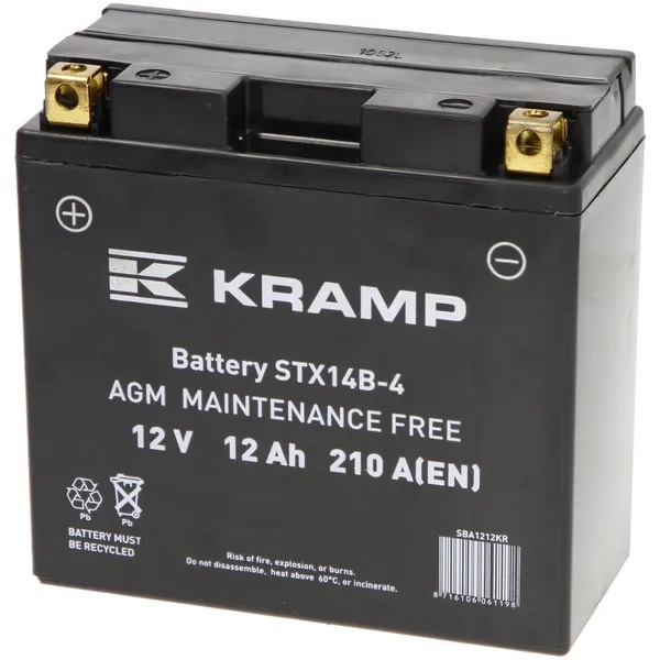 Batteri Kramp 12V 12Ah - Startbatterier - 8716106061198 - 1