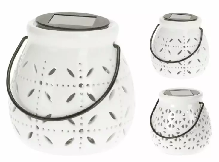 Vit solcellslampa 12x11 cm - Stämningsbelysning - 8720573157698 - 1