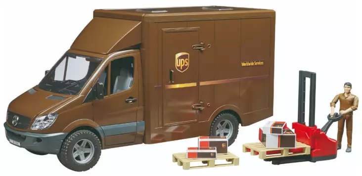 Bruder MB Sprinter UPS + pumpvagn - Bruder arbetsmaskinsleksaker - 8719732951338 - 1