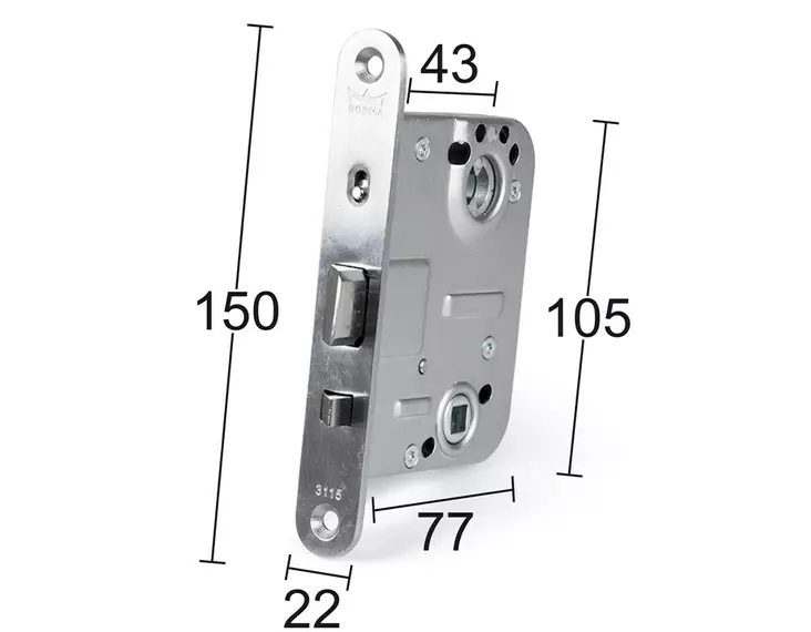 Habo låskista 63115 mattkrom höger - Andra dörrtillbehör - 7317900181948 - 1