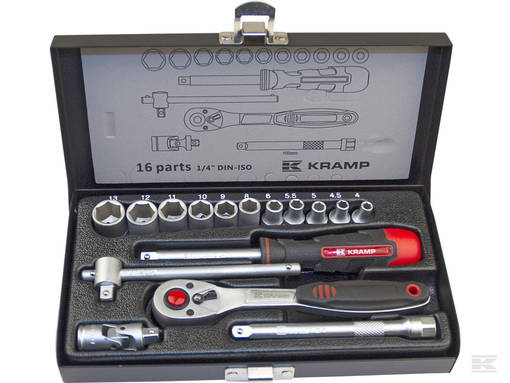 Hylsnyckelsats 16-delad 1/4" 4-13 mm - Hylsor och satsar - 8716106909728 - 1