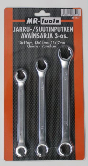 Bromsrörsnyckelsats 3-delar - Verkstadsverktyg - 6430013067938 - 1