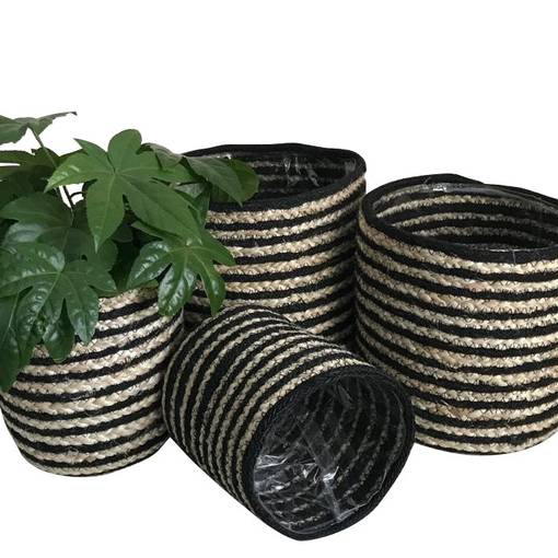 Jutekorg natur-svart randig - Krukor, vaser, korgar - 6430068431128 - 1