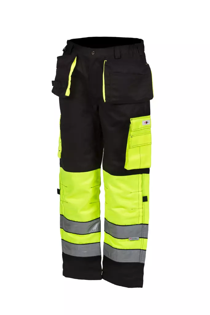 Gul/svart varsel hängande byxor, utan foder - Sommararbetskläder - 6418326413208 - 1