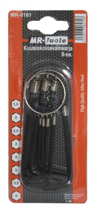 Insexnyckelsats 8-delar - Skruvmejslar och -satser - 6430013062728 - 2