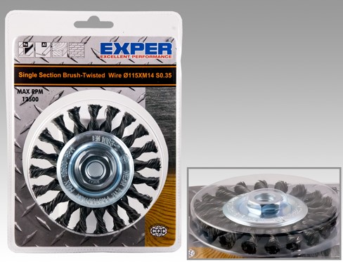 Skivborste 125 mm x M14 rostfritt - Slipmaterial - 6438081002288 - 1