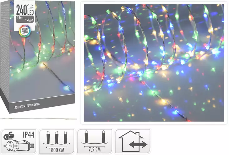 LED-ljusslinga flerfärgad 240-delar mjuk sladd - Stämningsbelysning - 8719987973598 - 1