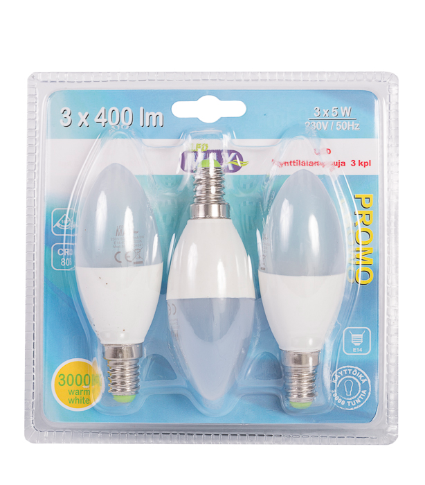 LED kronljuslampa 5W 3 st/förpackning - E14-sockel - 6430050628758 - 1