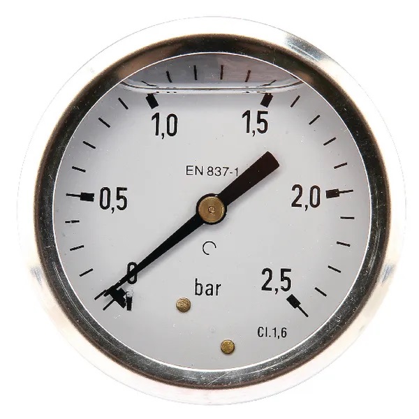 Tryckmätare Ø63 mm 0-2,5 bar 1/4" bakanslutning - Tryckmätare - 8719593255088 - 1