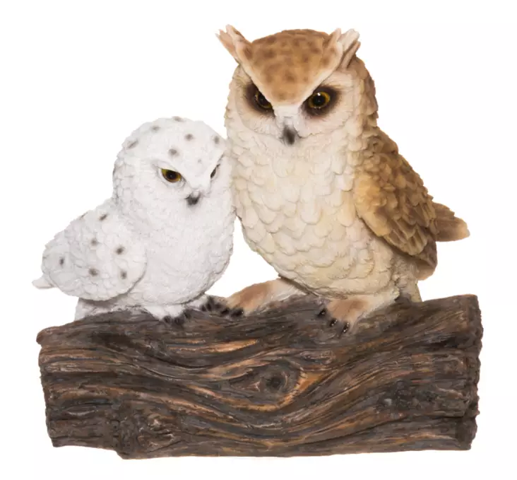 Ugglor på stubbe - Trädgårdsskulpturer, dekorationer - 6410416026558 - 1