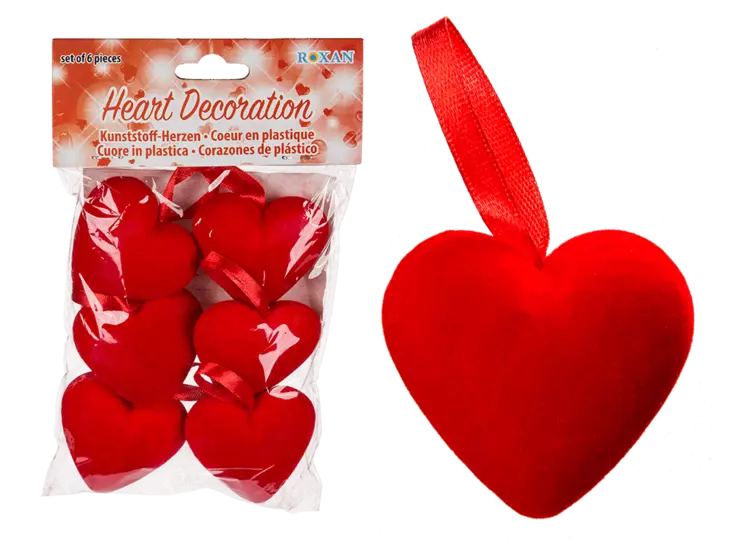 Hängande hjärta 6 st/förpackning - Hobbyartiklar - 4029811364138 - 1