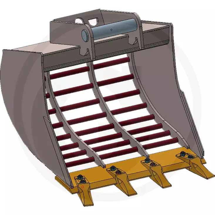 Siktbucket med tänder för 1,5-2,6 t grävmaskiner MS03-fäste - Skopor och tillbehör - gr00000000358 - 1