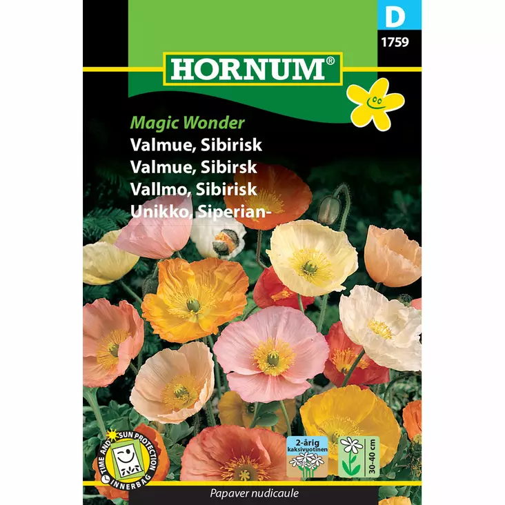 Sibirisk vallmo Magic Wonder färgblandning - Frön och sättpotatisar. - 5708787017598 - 1