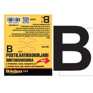 Klisterbokstav B 50 mm - Brevlådor och nummer - 6438152088678 - 1