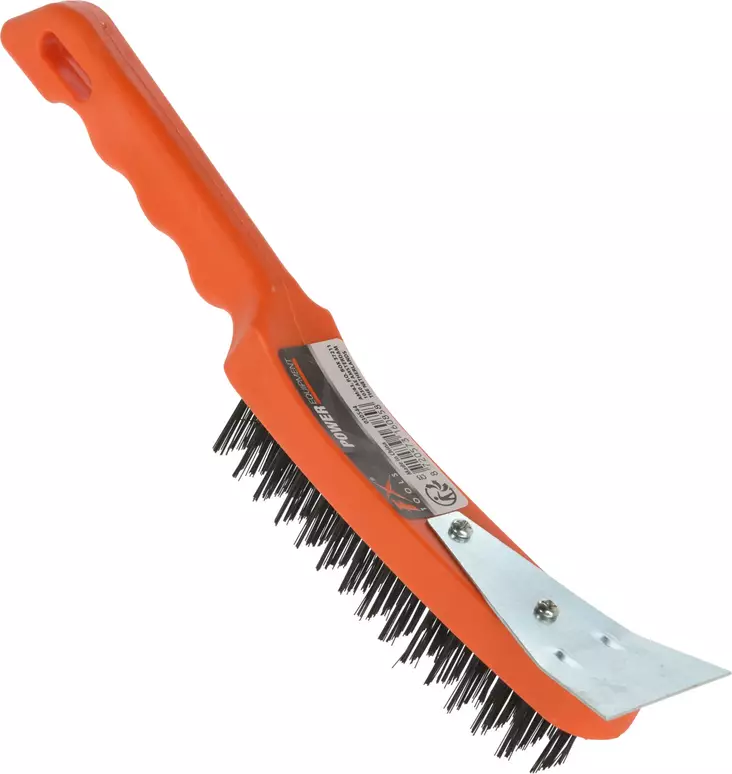 Stålborste med plasthandtag orange - Slipmaterial - 8720573160858 - 1