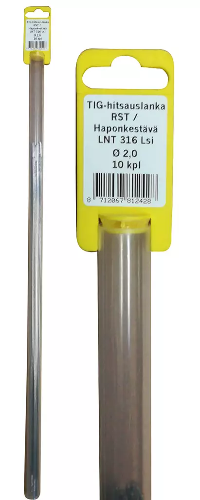 TIG svetstråd rostfritt/syrafast 2,0 mm 10 st - Svetsstänger - 8712067812428 - 1