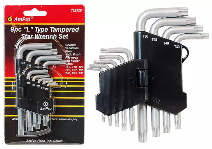 Torx-nyckelsats 9-delar CrV - Andra nycklar - 795609229258 - 1