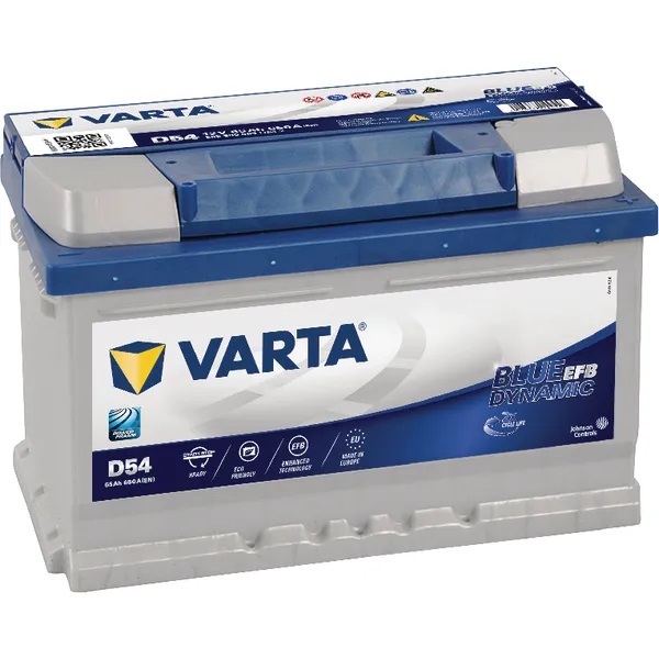 Varta Blue Dynamic EFB 12V 65Ah 650A startbatteri - Startbatterier - 4016987144558 - 1