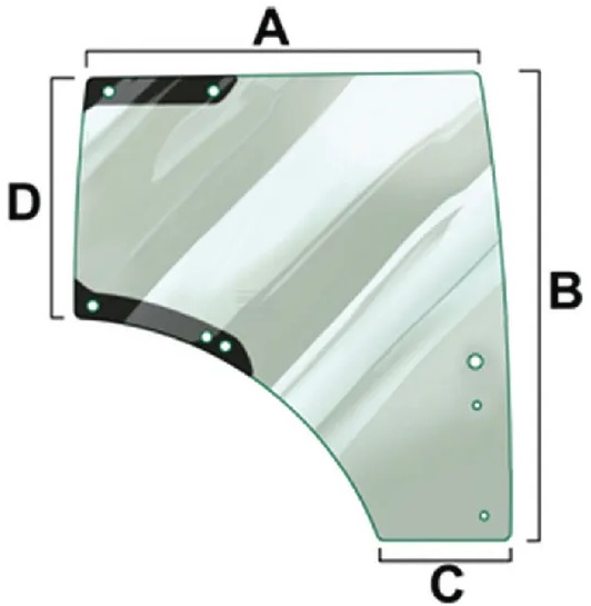 Dörrglas, höger (JD L212968) - Hytt och karosseri - 5035776634918 - 1