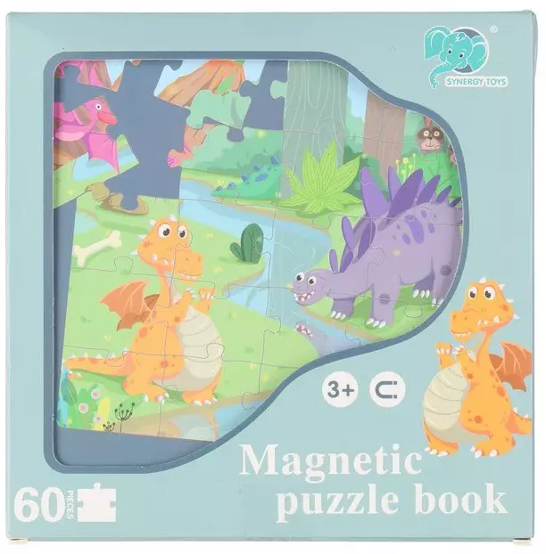 Magnetisk pusselbok med dinosaurier - Spel - 6410416435718 - 1